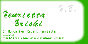 henrietta briski business card